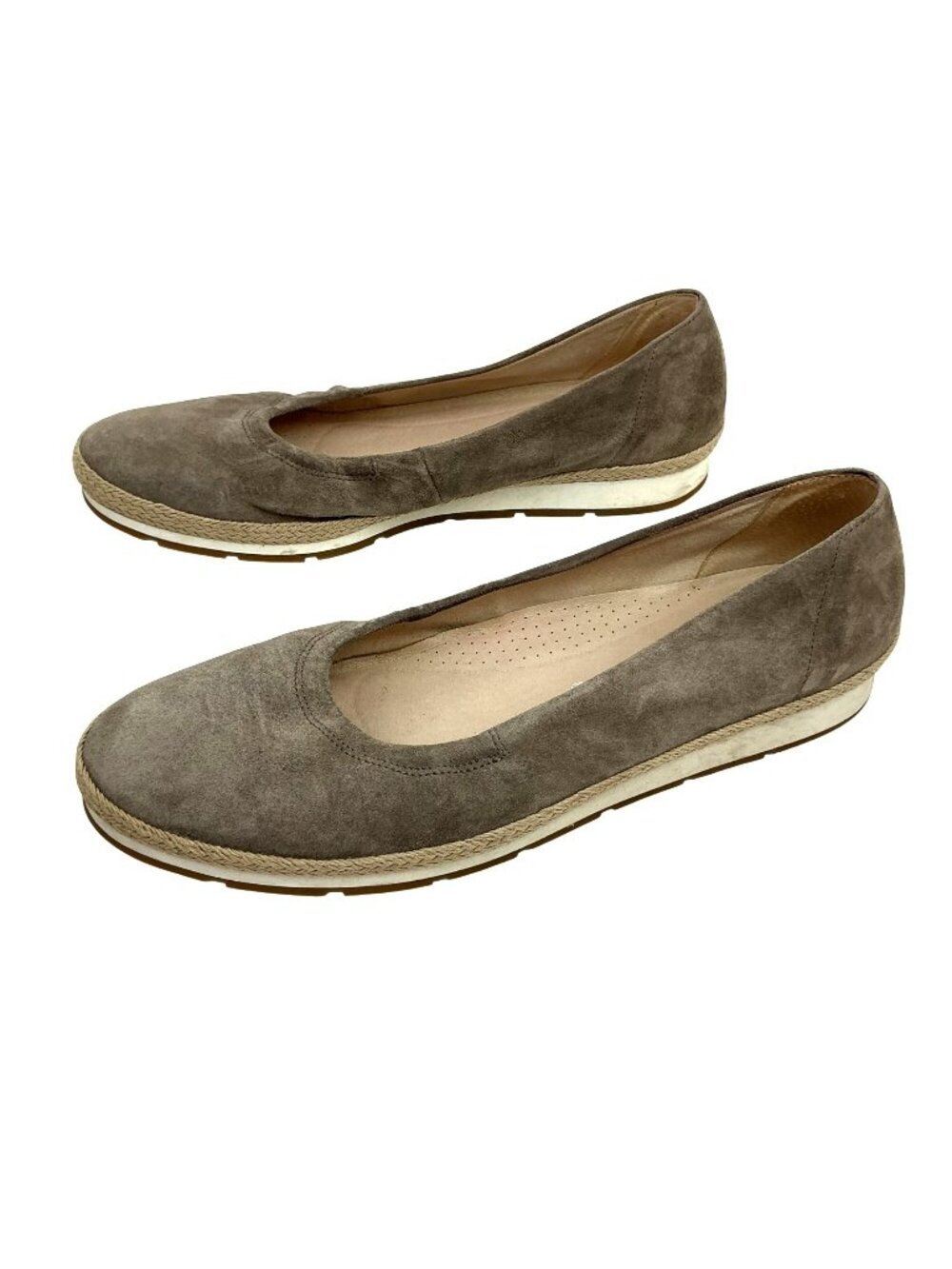 Gabor Comfort Suede Slip-On Espadrille Flats Womens 8.5 Beige